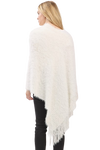 Lightweight Fuzzy Sequin Poncho with Fringe Ivory - Pack of 6