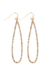 Rhinestone Linear Drop Hook Earrings Crystal - Pack of 6