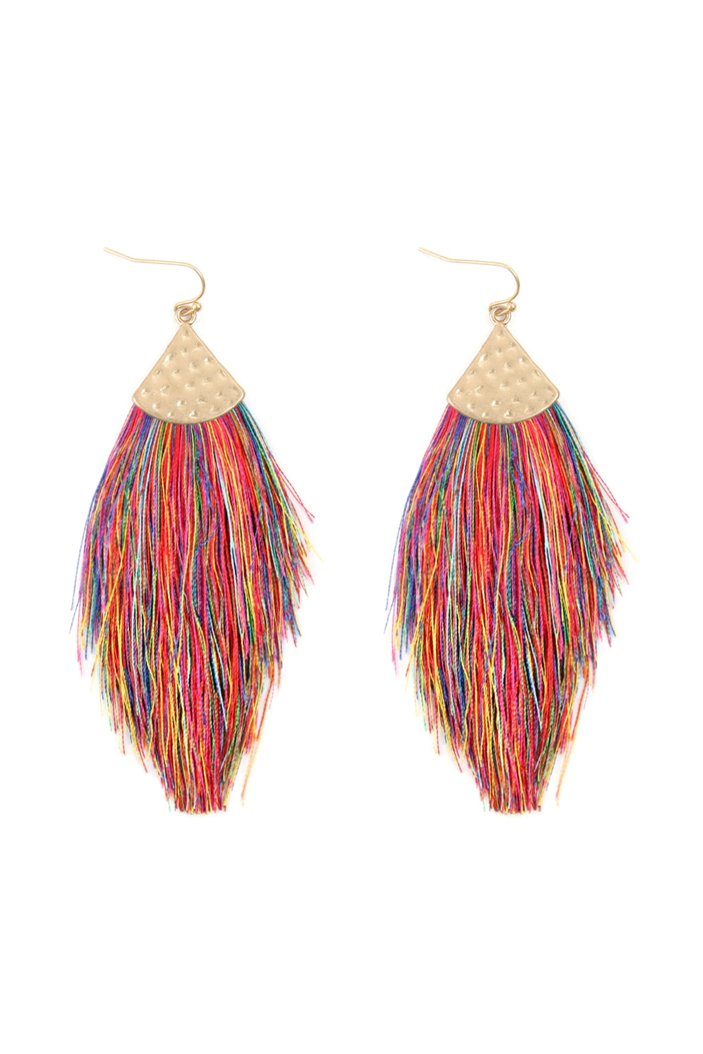 Thread Tassel Drop Earrings Multicolor - Pack of 6