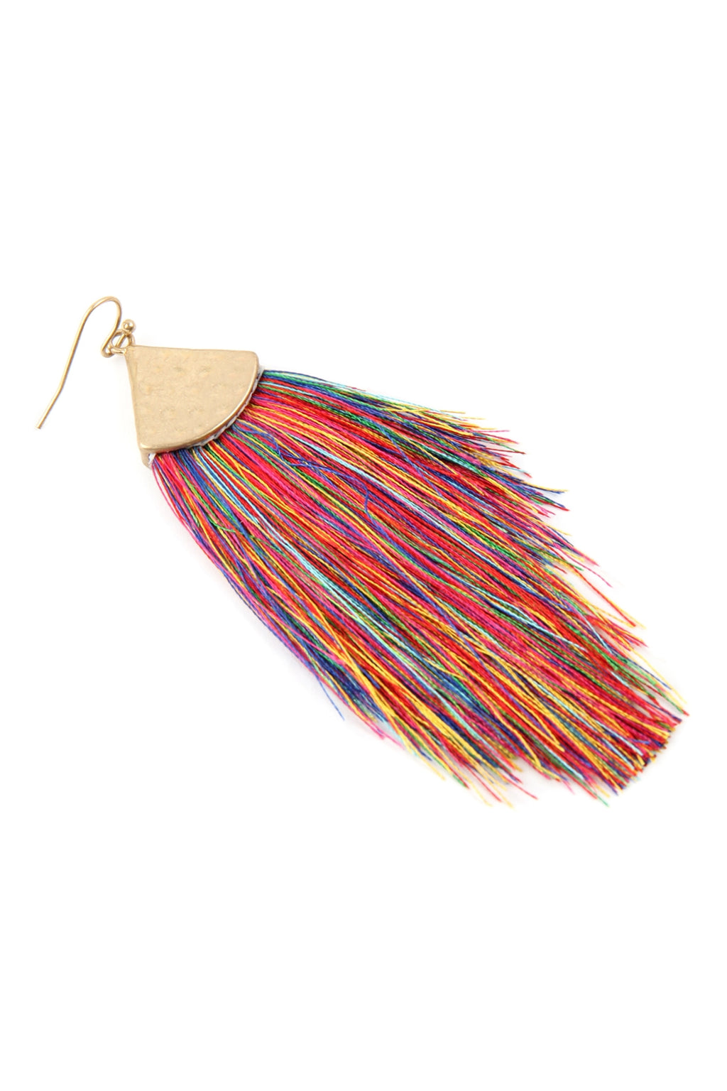 Thread Tassel Drop Earrings Multicolor - Pack of 6