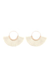 Boho Layered Rondelle Beads Teardrop Hook Earrings Natural - Pack of 6