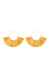 Matte Gold Black Bar Glitter Faceted Dangle Hook Earrings - Pack of 6