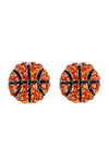 Orange Beaded Hoop Dangle Earrings - Pack of 6