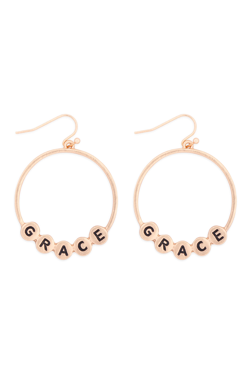 Grace Charm Hoop Drop Earrings Matte Gold - Pack of 6