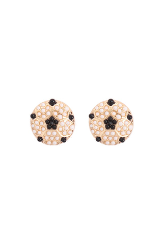 Leopard Rhinestone Coated Hoop Earrings - Pack of 6