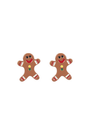 Christmas Tree, Gingerbread, Deer, Post Set Earrings - Pack of 6