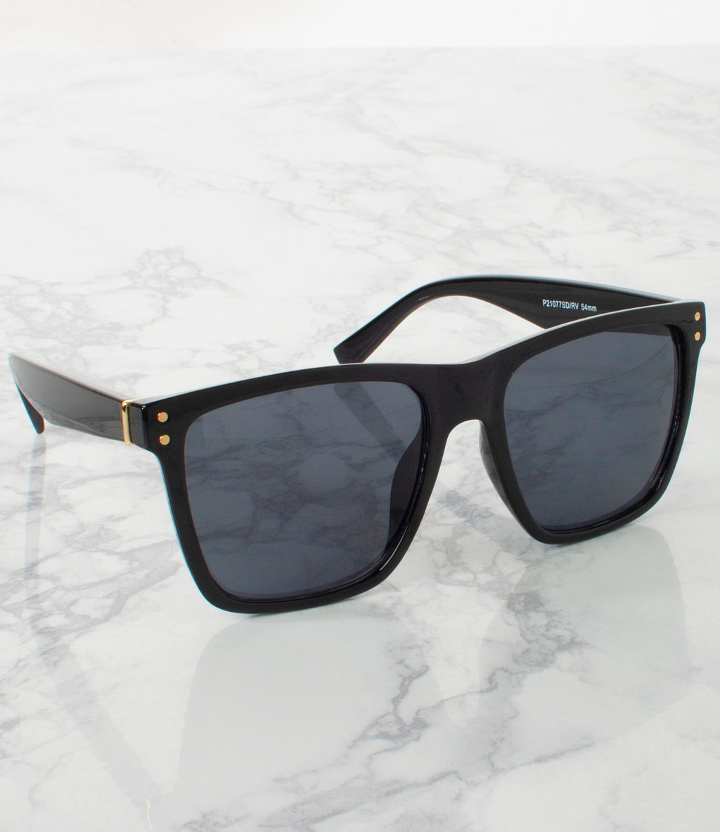 Single Color Sunglasses - P21077SD/RV-BLACK - Pack of 6 - $3.5/piece