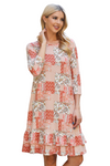 Coral Yellow Spaghetti Straps Off Shoulder Tie Dye Dress - Pack of 6