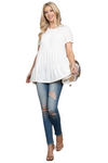 Ruffle Short Sleeve Tiered Top Cream - Pack of 7