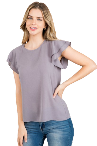 Puff Sleeve Mock Neck Top Olive - Pack of 7