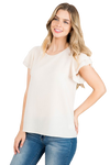 Black Button Detail Quarter Sleeve Top - Pack of 6