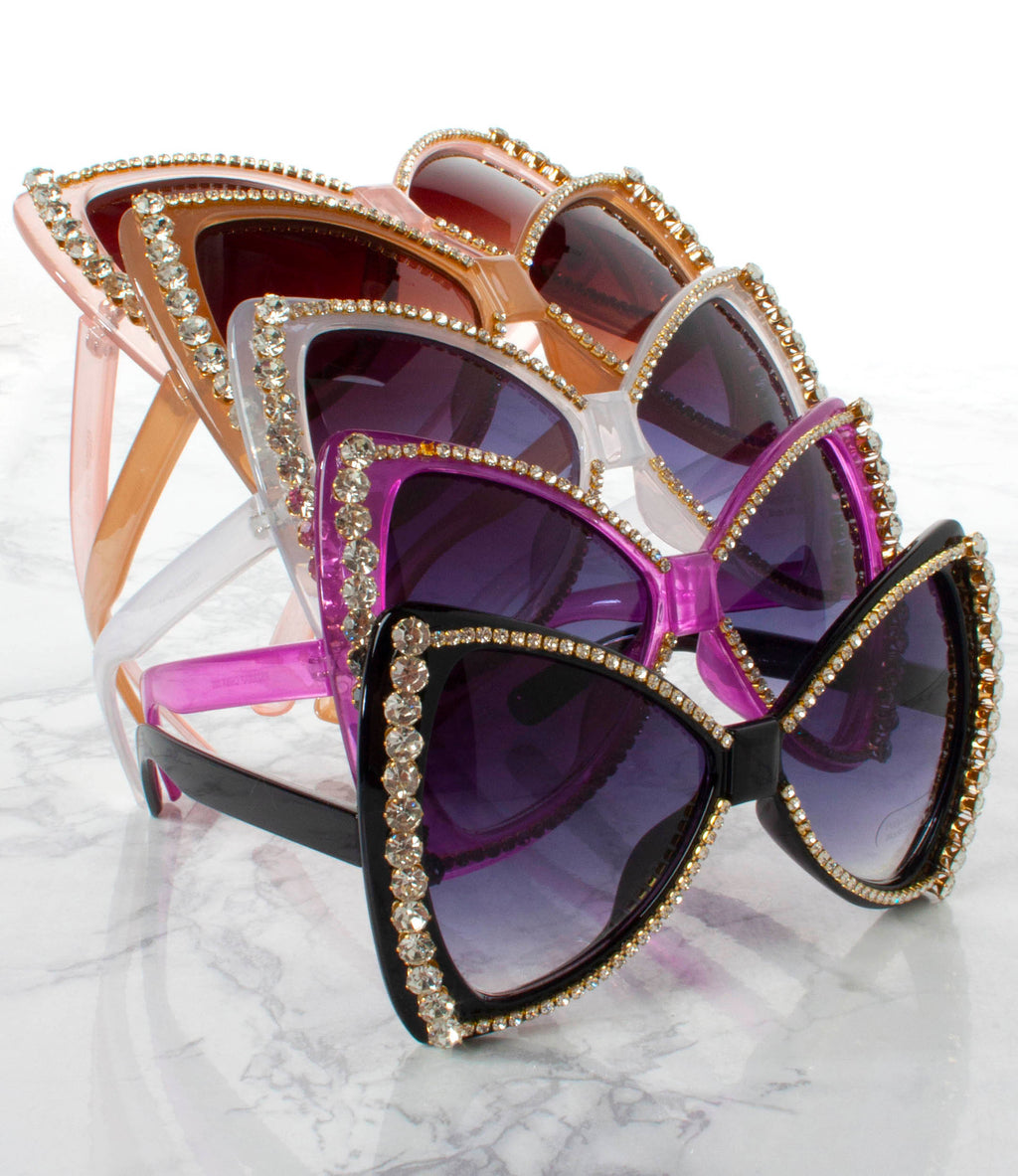 Wholesale Fashion Rhinestone Sunglasses - RS2320AP - Pack of 12