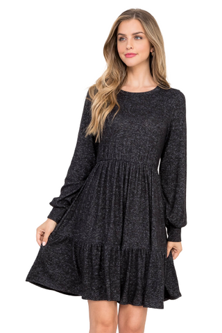 Long Sleeve Button Dress Black - Pack of 6