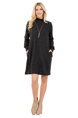 Olive Long Sleeve Off Shoulder Dress - Pack of 6