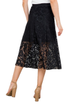 Black Lace Lined Elastic Waist Skirt - Pack of 6