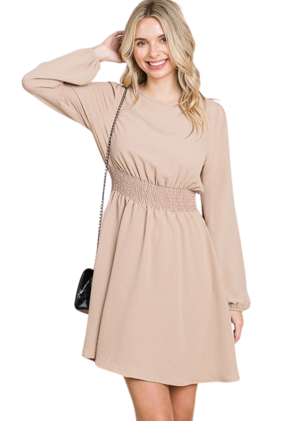 Wholesale Brown Ivory Mock Neck Printed Above-Knee Dress for Sale.