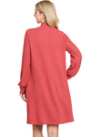 Marsala Long Sleeve Mock Neck Pocket Dress - Pack of 6