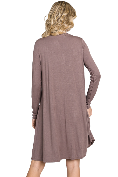 women's a line long sleeve dress Zenana Womens Long Sleeve A-Line Tunic Dress With Mock Neck