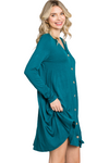 Teal Long Sleeve Button Down Dress - Pack of 6