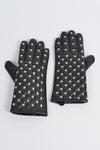 Houndstooth Bow Smart Gloves Gray - Pack of 6