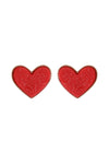 Heart Druzy Post Earrings Dark Red - Pack of 6