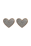 Heart Druzy Post Earrings Hematite - Pack of 6