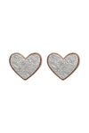 Heart Druzy Post Earrings Silver- Pack of 6