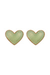Heart Druzy Post Earrings Gold Mint - Pack of 6