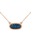 Valentine Heart Druzy Pendant Necklace and Earring Set Aqua - Pack of 6