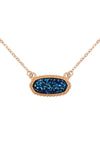 Druzy Hexagon Pendant Necklace Earring Set Blue - Pack of 6