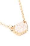 Valentine Heart Druzy Pendant Necklace and Earring Set Aqua - Pack of 6