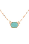 Druzy Hexagon Pendant Necklace Earring Set Turquoise - Pack of 6