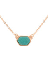 Druzy Hexagon Pendant Necklace Earring Set Turquoise - Pack of 6