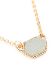 Druzy Hexagon Pendant Necklace Earring Set Turquoise - Pack of 6