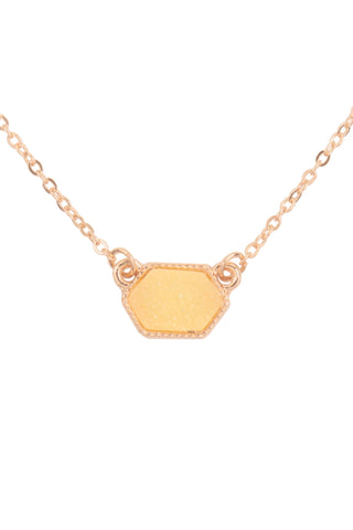 Druzy Hexagon Pendant Necklace Earring Set Mint - Pack of 6