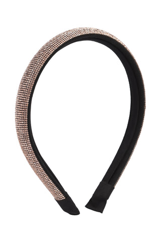 Embellished Rhinestone Rope Ribbon Headband Silver - Pack of 6