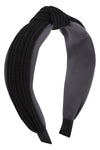Shiny Rhinestone Braided Headband Black - Pack of 6