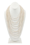 Multi Layer Pearl Beads Statement Necklace Cream - Pack of 6