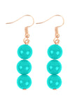 Round Bead Layered Statement Necklace and Earring Set Turquoise - Pack of 6