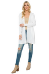 Plus Size Long Sleeve Open Front French Terry Hoodie Cardigan Ivory - Pack of 6