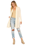 Solid Long Sleeve Side Pocket Open Front Cardigan Rust - Pack of 6