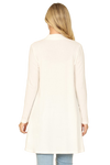 Hacci Solid Front Long Sleeve Side Pocket Open Front Cardigan Off White - Pack of 6