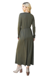 Solid Quarter Sleeve Elastic Waist Dress Mauve Olive  -  Pack of 6