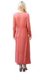 Solid Quarter Sleeve Elastic Waist Dress Mauve Terracotta -  Pack of 6