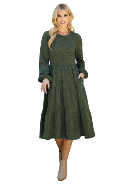 slim fit dress slacks Green Satin Jacquard Dress main image 0