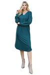 3/4 Sleeve Blouse with Front Button Closures Green - Pack of 6