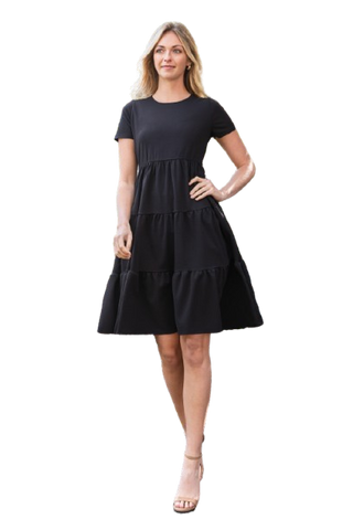 Floral Ruffle Sleeve Tiered Mini Dress Kelly Green - Pack of 6
