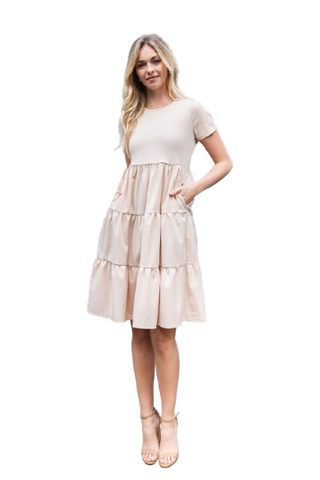Floral Ruffle Sleeve Tiered Mini Dress Kelly Green - Pack of 6