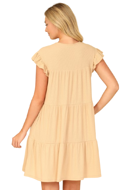 ribbed ruffle dress Plum Small Ribbed Ruffle Long Sleeve Dress 4/5T