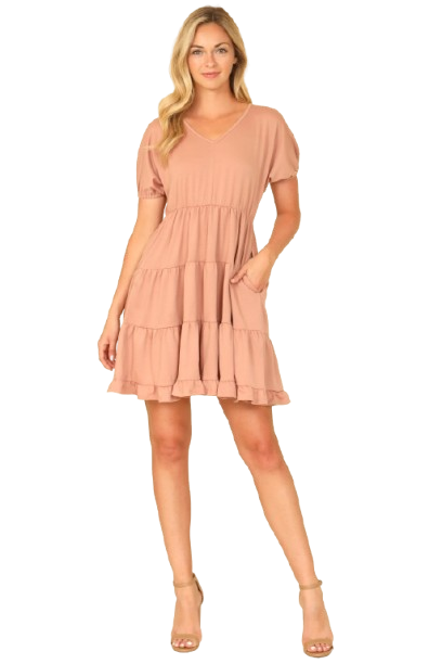 puff sleeve tiered mini dress Wholesale Black Floral Dress